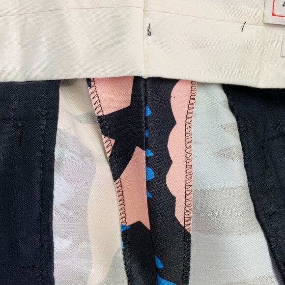 AW21 Runway Size 34 Black Multi Color Graffiti Wool Silk Dress Pants - Picture 6 of 7
